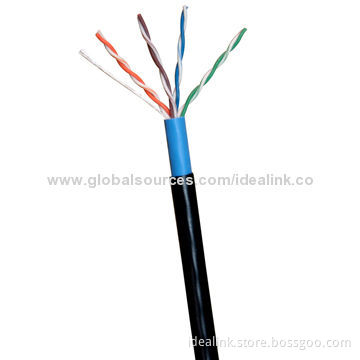 24AWG Waterproof and PE Jacket Cat5 Outdoor LAN Cable with Low-frequency, CE Mark